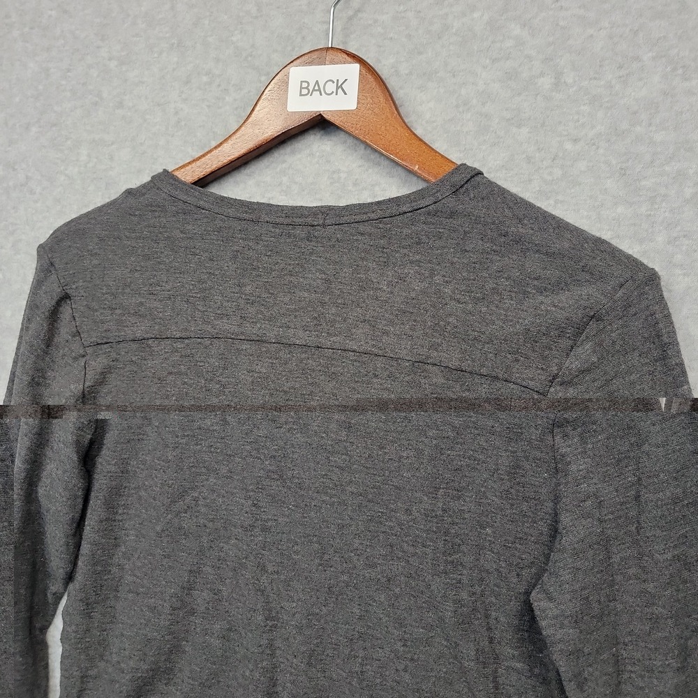 Standard James Perse Gray Cotton Wool Blend Knit Button Up V-neck Shirt Sz 1 - Picture 5 of 10